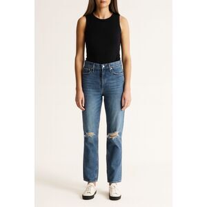 AYR All Year Round Blue Distressed Straight Leg Denim Jeans  Women's Size 26